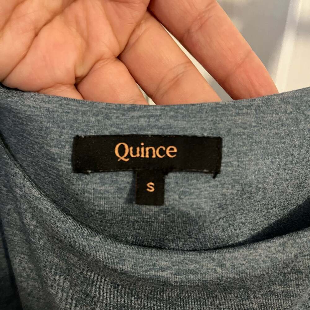 Quince Flowknit Breeze Fit & Flare Dress Heather Sky Blue Midi Casual Small - Picture 6 of 12